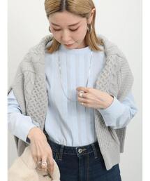 Samansa Mos2 blue | タックシャツ(シャツ/ブラウス)