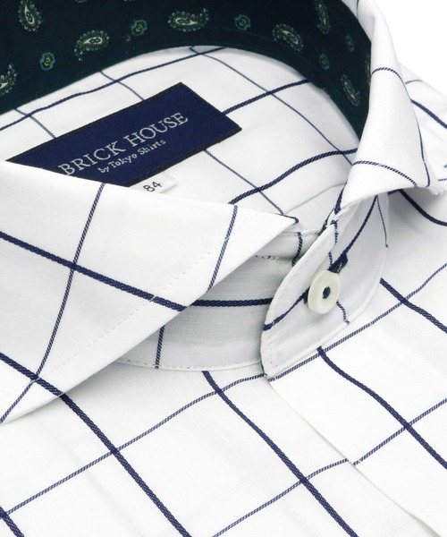 TOKYO SHIRTS（トウキョウシャツ）の「形態安定ノーアイロン ホリゾンタルワイド 長袖ビジネスワイシャツ（ビジネスシャツ・メンズ・ブルー・首回り42cm-裄丈86cm/首回り42cm-裄丈82cm/首回り41cm-裄丈86cm/首回り39cm-裄丈84cm/首回り39cm-裄丈80cm/首回り43cm-裄丈86cm/首回り43cm-裄丈82cm/首回り41cm-裄丈82cm/首回り37cm-裄丈80cm/首回り37cm-裄丈84cm）」の2枚目の写真