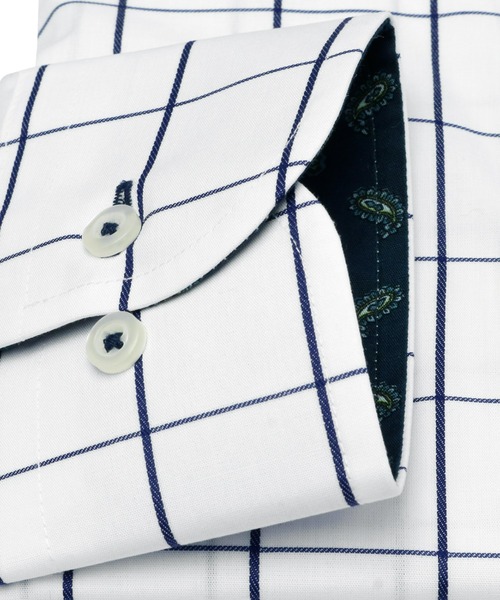 TOKYO SHIRTS（トウキョウシャツ）の「形態安定ノーアイロン ホリゾンタルワイド 長袖ビジネスワイシャツ（ビジネスシャツ・メンズ・ブルー・首回り42cm-裄丈86cm/首回り42cm-裄丈82cm/首回り41cm-裄丈86cm/首回り39cm-裄丈84cm/首回り39cm-裄丈80cm/首回り43cm-裄丈86cm/首回り43cm-裄丈82cm/首回り41cm-裄丈82cm/首回り37cm-裄丈80cm/首回り37cm-裄丈84cm）」の3枚目の写真