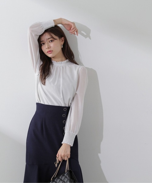 PROPORTION BODY DRESSING（プロポーションボディドレッシング）の「ストライプスタンドブラウス / 1214110103（シャツ/ブラウス・レディース・ホワイト系その他/ピンク/ブルー・SMALL/MEDIUM）」の2枚目の写真