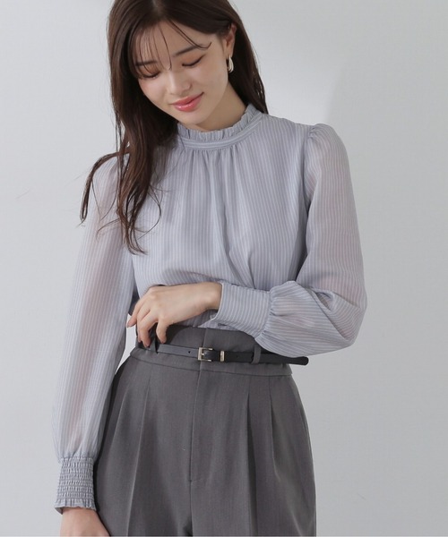 PROPORTION BODY DRESSING（プロポーションボディドレッシング）の「ストライプスタンドブラウス / 1214110103（シャツ/ブラウス・レディース・ホワイト系その他/ピンク/ブルー・SMALL/MEDIUM）」の3枚目の写真