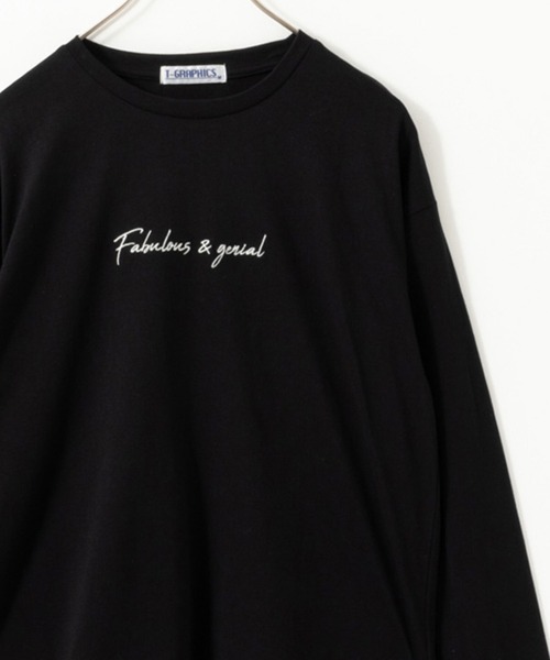 Mac-House(マックハウス)の「T-GRAPHICS フロント刺繍長袖Tシャツ ロンT(Tシャツ/カットソー・レディース・ブルー系その他/ホワイト/ブラック・M/L)」の2枚目の写真