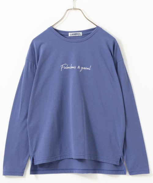 Mac-House(マックハウス)の「T-GRAPHICS フロント刺繍長袖Tシャツ ロンT(Tシャツ/カットソー・レディース・ブルー系その他/ホワイト/ブラック・M/L)」の6枚目の写真