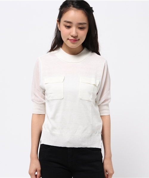 WEGO（ウィゴー）の「WEGO/ARMYポケットニット（ニット/セーター・レディース・カーキ/ホワイト・FREE）」の10枚目の写真