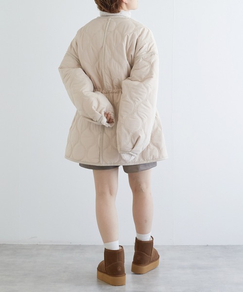 w closet（ダブルクローゼット）の「ひょうたんキルティングジャケット（テーラードジャケット・レディース・キナリ/カーキ/ブラック・FREE）」の9枚目の写真