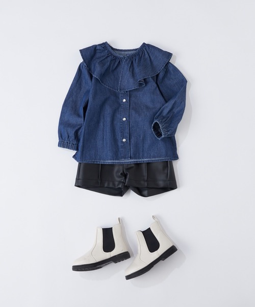 CIAOPANIC TYPY（チャオパニックティピー）の「【WEB限定】【KIDS】フリルカラーブラウス（シャツ/ブラウス・キッズ・サックスブルー/ネイビー・SMALL/MEDIUM/LARGE/X-LARGE/XX-LARGE）」の9枚目の写真