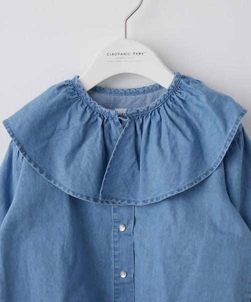 CIAOPANIC TYPY（チャオパニックティピー）の「【WEB限定】【KIDS】フリルカラーブラウス（シャツ/ブラウス・キッズ・サックスブルー/ネイビー・SMALL/MEDIUM/LARGE/X-LARGE/XX-LARGE）」の5枚目の写真