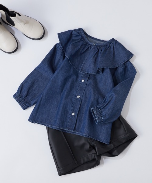 CIAOPANIC TYPY（チャオパニックティピー）の「【WEB限定】【KIDS】フリルカラーブラウス（シャツ/ブラウス・キッズ・サックスブルー/ネイビー・SMALL/MEDIUM/LARGE/X-LARGE/XX-LARGE）」の15枚目の写真