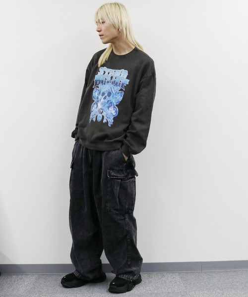 Starting Over（スターティングオーバー）の「裏毛 ピグメント加工 プリント クルーネック トレーナー/スウェット/プルオーバー（スウェット・メンズ・チャコールグレー/ブラック/ブラック系その他2/グレー系その他2/ブラック系その他/グレー系その他・M/L/XL）」の15枚目の写真