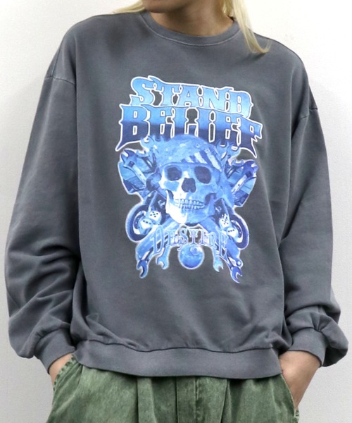 Starting Over（スターティングオーバー）の「裏毛 ピグメント加工 プリント クルーネック トレーナー/スウェット/プルオーバー（スウェット・メンズ・チャコールグレー/ブラック/ブラック系その他2/グレー系その他2/ブラック系その他/グレー系その他・M/L/XL）」の22枚目の写真