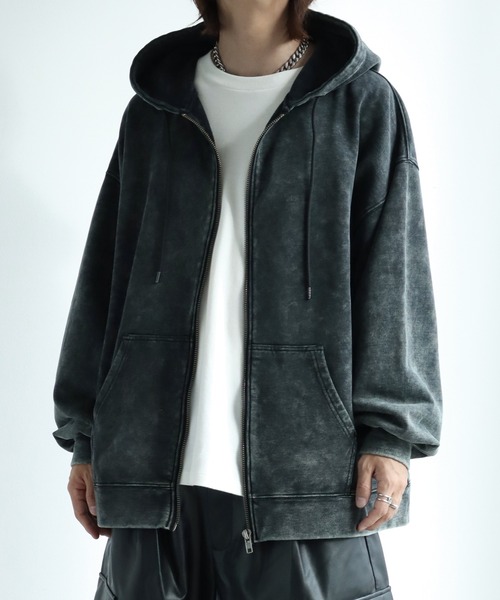 welise（ウェライズ）の「【welise/ウェライズ】”インラインリミテッドカラー” ヘビーウェイトコットン/ケミカルオーバーダイスウェット ジップアップパーカー（パーカー・メンズ・ブラック/グレー/ブラウン/ブルー系その他/ワイン・S/M/L）」の18枚目の写真