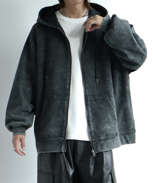 welise（ウェライズ）の「【welise/ウェライズ】”インラインリミテッドカラー” ヘビーウェイトコットン/ケミカルオーバーダイスウェット ジップアップパーカー（パーカー・メンズ・ブラック/グレー/ブラウン/ブルー系その他/ワイン・S/M/L）」の19枚目の写真