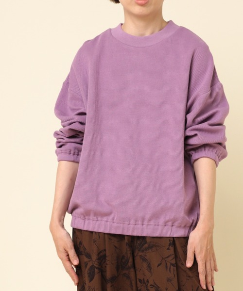 RNA-N(アールエヌエーエヌ)の「M2175 ダブルフェイスギャザープルオーバー(Tシャツ/カットソー・レディース・アッシュグレー/ブラック/パープル・MEDIUM)」の1枚目の写真