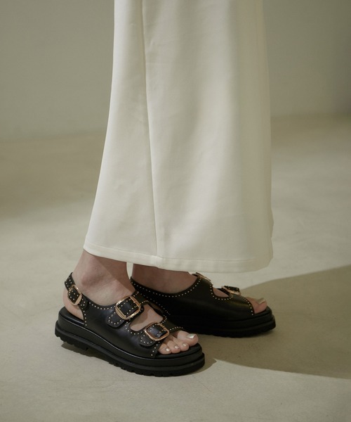 MOHI（モヒ）の「【MOHI（モヒ）】SETA/バックルスタッズサンダル（サンダル・レディース・ブラック・38/36/37）」の5枚目の写真