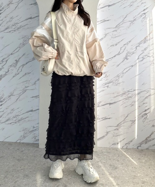 OLIVE des OLIVE(オリーブデオリーブ)の「配色トラックジャケット 1041070040(マウンテンパーカー・レディース・ベージュ/サックスブルー/ブラック/オフホワイト・FREE)」の22枚目の写真