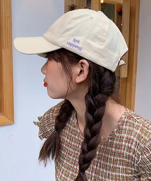 Miniministore（ミニミニストア）の「英字ロゴキャップ 刺しゅう 帽子 小顔（キャップ・レディース・ブラック/ベージュ/パープル/ホワイト/ピンク・FREE）」の16枚目の写真