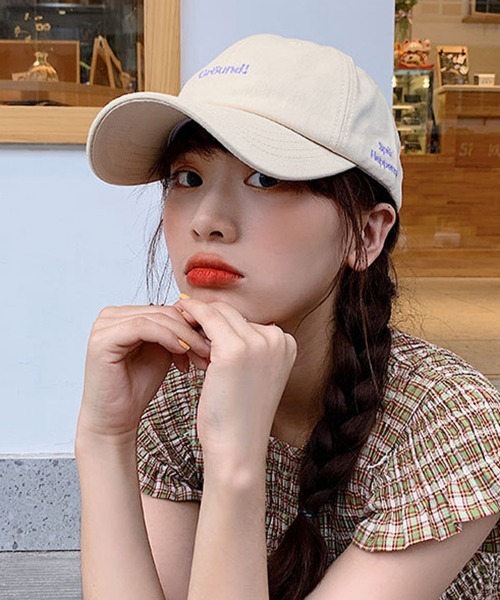 Miniministore（ミニミニストア）の「英字ロゴキャップ 刺しゅう 帽子 小顔（キャップ・レディース・ブラック/ベージュ/パープル/ホワイト/ピンク・FREE）」の17枚目の写真