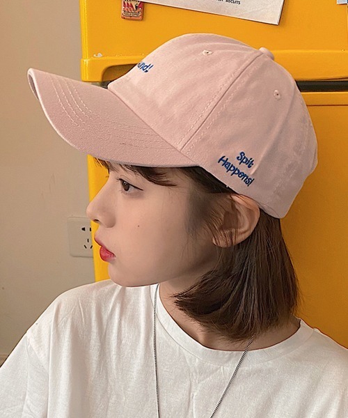 Miniministore（ミニミニストア）の「英字ロゴキャップ 刺しゅう 帽子 小顔（キャップ・レディース・ブラック/ベージュ/パープル/ホワイト/ピンク・FREE）」の6枚目の写真