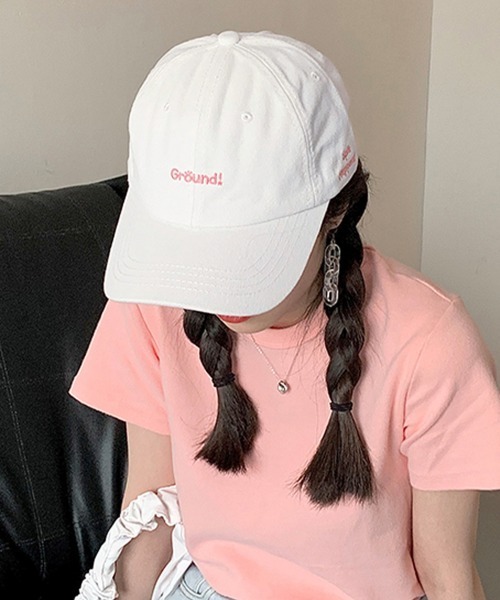 Miniministore（ミニミニストア）の「英字ロゴキャップ 刺しゅう 帽子 小顔（キャップ・レディース・ブラック/ベージュ/パープル/ホワイト/ピンク・FREE）」の8枚目の写真