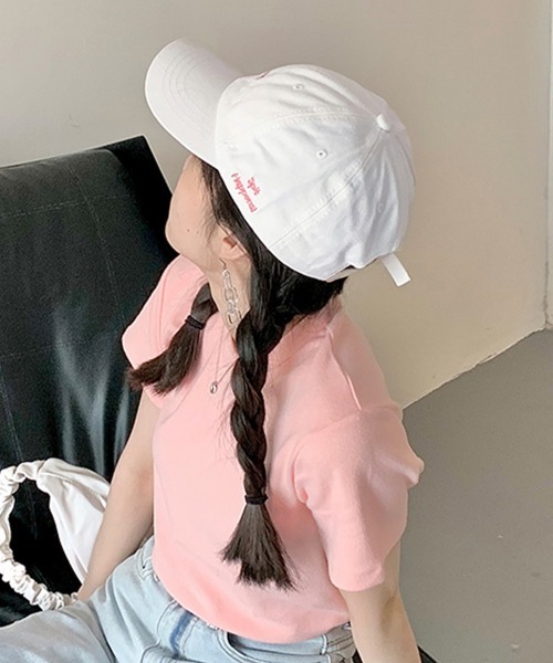 Miniministore（ミニミニストア）の「英字ロゴキャップ 刺しゅう 帽子 小顔（キャップ・レディース・ブラック/ベージュ/パープル/ホワイト/ピンク・FREE）」の9枚目の写真