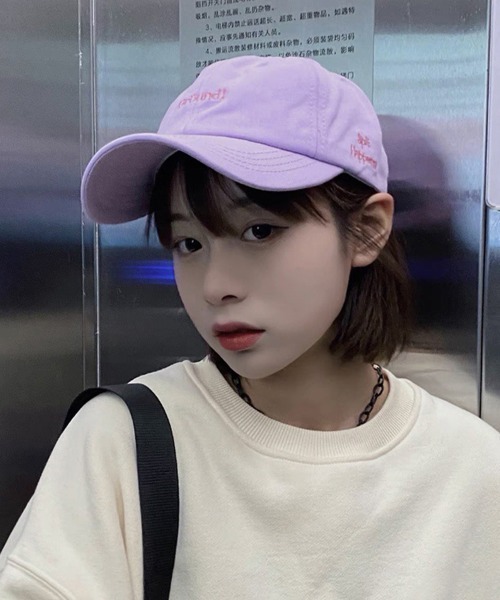 Miniministore（ミニミニストア）の「英字ロゴキャップ 刺しゅう 帽子 小顔（キャップ・レディース・ブラック/ベージュ/パープル/ホワイト/ピンク・FREE）」の10枚目の写真