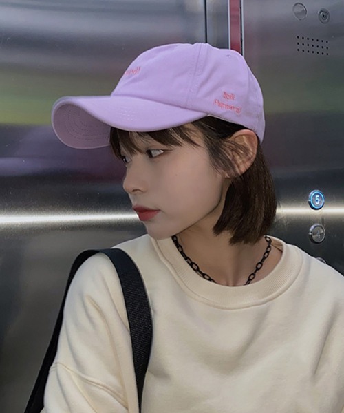 Miniministore（ミニミニストア）の「英字ロゴキャップ 刺しゅう 帽子 小顔（キャップ・レディース・ブラック/ベージュ/パープル/ホワイト/ピンク・FREE）」の11枚目の写真