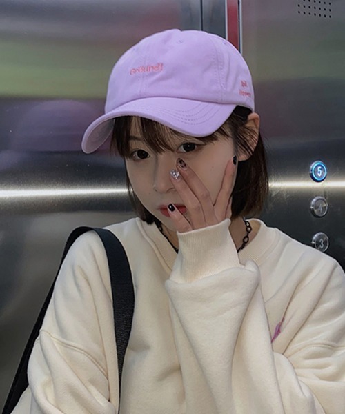 Miniministore（ミニミニストア）の「英字ロゴキャップ 刺しゅう 帽子 小顔（キャップ・レディース・ブラック/ベージュ/パープル/ホワイト/ピンク・FREE）」の12枚目の写真