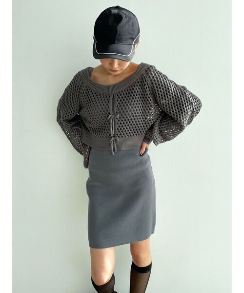 EMODA（エモダ）の「パイピングロゴキャップ（キャップ・レディース・グレー/ブラック・FREE）」の4枚目の写真