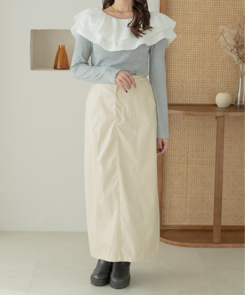 Ambre Neige（アンブルネージュ）の「multi way frill tops / マルチウェイフリルトップス（Tシャツ/カットソー・レディース・アイボリー/ベビーピンク/ライトグレー・FREE）」の10枚目の写真