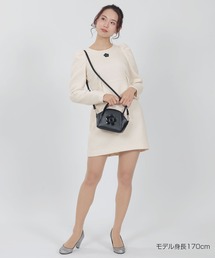 未使用　MARY QUANT マリークワント　ミニワンピース　ツイード　ラメ　M MARY QUANT（マリークワント）の「ラメチェックツイード
