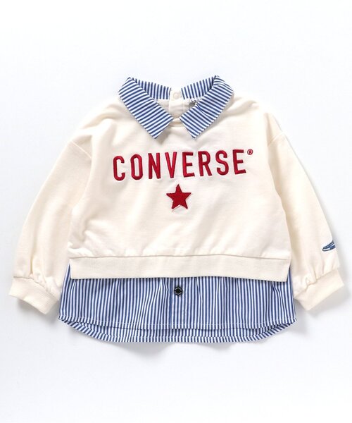 CONVERSE（コンバース）の「CONVERSE シャツレイヤードトップス（Tシャツ/カットソー・キッズ・アイボリー/グレー・80/90/100/110/120/130/140）」の12枚目の写真