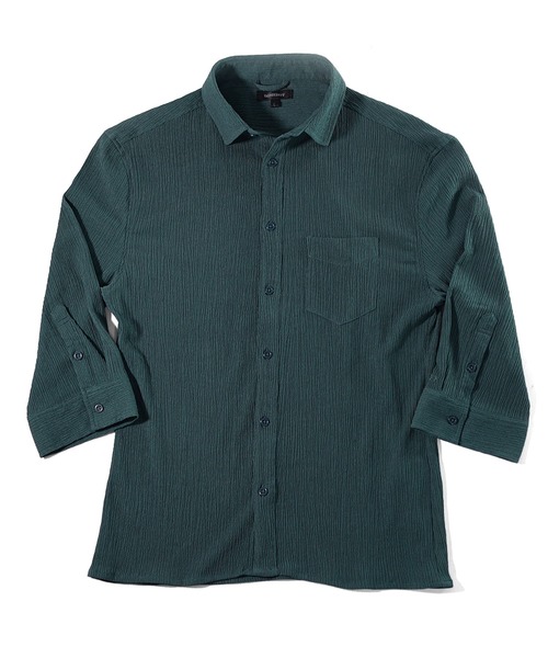 SOMEDIFF(サムディフ)の「楊柳パナマカラーシャツ メンズ 7分袖 長袖 スリムフィットシャツ セットアップ 春服(シャツ/ブラウス・メンズ・ブラック/グリーン/ベージュ/ブラック系その他/グリーン系その他/ベージュ系その他・M/XL/L)」の12枚目の写真