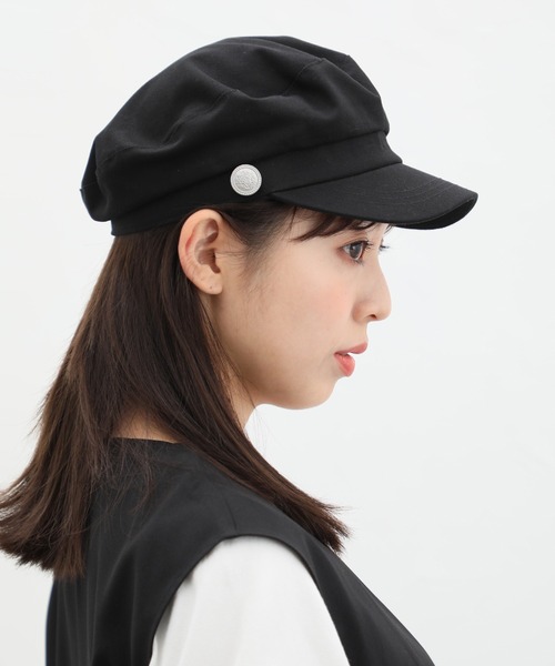 Honeys（ハニーズ）の「２ｗａｙマリン帽（キャスケット・レディース・ブラック系その他2/ブラック系その他/アイボリー/ベージュ・FREE）」の3枚目の写真