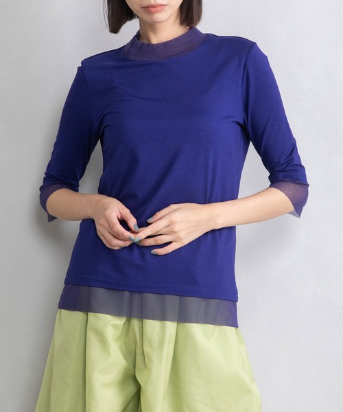 MARECHAL TERRE(マルシャルテル)の「チュールレイヤードプルオーバー(Tシャツ/カットソー・レディース・ホワイト/ライトグレー/ブラック/ブルー × パープル・MEDIUM)」の5枚目の写真