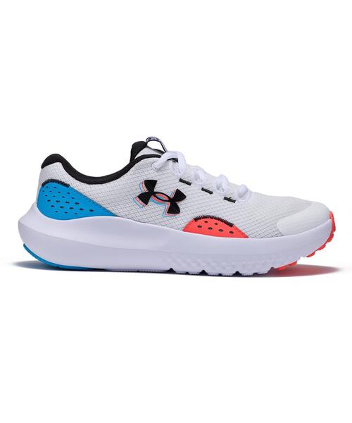 UNDER ARMOUR(アンダーアーマー)の「UAサージ4 3D(ランニング/KIDS)(スニーカー・キッズ・ホワイト・24.0cm/24.5cm/25.0cm/22.5cm/23.0cm/23.5cm)」の1枚目の写真
