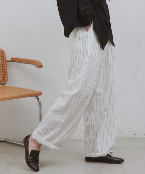 Libra Cue(リブラ キュー)の「ストライプサーカスコットンパンツ(スラックス・レディース・ストライプ・FREE/2)」の17枚目の写真