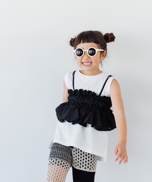 LOWRYS FARM（ローリーズファーム）の「ＩＮＤＩＡＩＳ２ＷＡＹキャミソール　112147（キャミソール・キッズ・ホワイト/ブラック・120cm/110cm/150cm/140cm/130cm）」の2枚目の写真