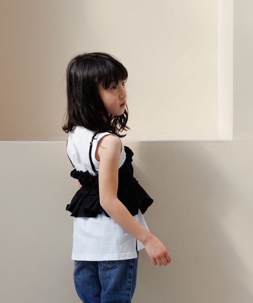 LOWRYS FARM（ローリーズファーム）の「ＩＮＤＩＡＩＳ２ＷＡＹキャミソール　112147（キャミソール・キッズ・ホワイト/ブラック・120cm/110cm/150cm/140cm/130cm）」の13枚目の写真