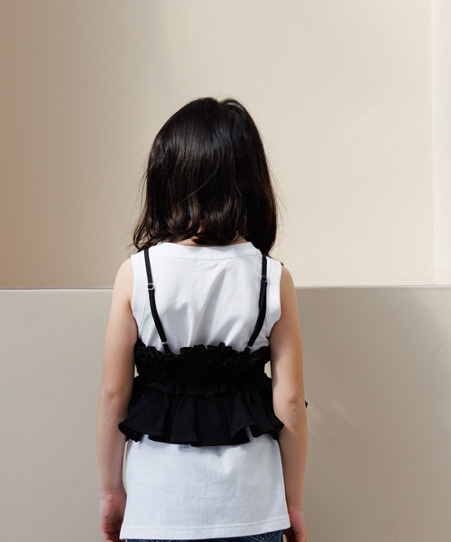 LOWRYS FARM（ローリーズファーム）の「ＩＮＤＩＡＩＳ２ＷＡＹキャミソール　112147（キャミソール・キッズ・ホワイト/ブラック・120cm/110cm/150cm/140cm/130cm）」の14枚目の写真