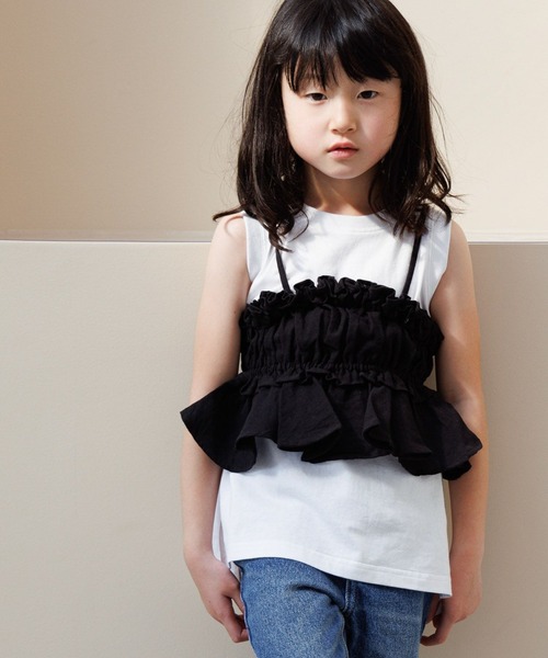 LOWRYS FARM（ローリーズファーム）の「ＩＮＤＩＡＩＳ２ＷＡＹキャミソール　112147（キャミソール・キッズ・ホワイト/ブラック・120cm/110cm/150cm/140cm/130cm）」の21枚目の写真