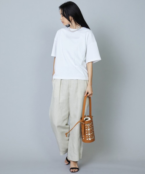 1er Arrondissement（プルミエアロンディスモン）の「コットンスムースＴシャツ（Tシャツ/カットソー・レディース・オフホワイト/チャコールグレー/ブラック・FREE）」の8枚目の写真