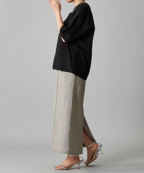 1er Arrondissement（プルミエアロンディスモン）の「コットンスムースＴシャツ（Tシャツ/カットソー・レディース・オフホワイト/チャコールグレー/ブラック・FREE）」の16枚目の写真