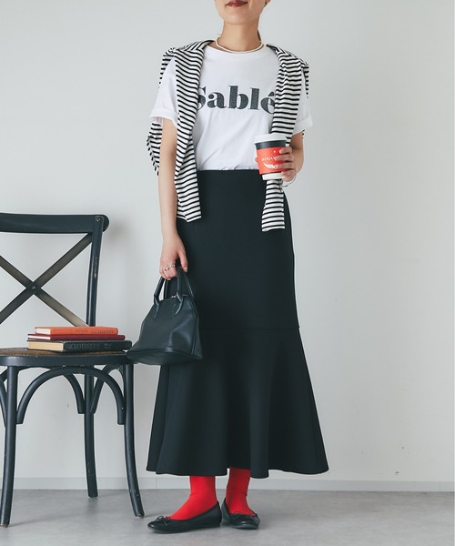 un dix cors（アンディコール）の「Sable箔プリントTee（Tシャツ/カットソー・レディース・ホワイト/ブラック・FREE）」の6枚目の写真