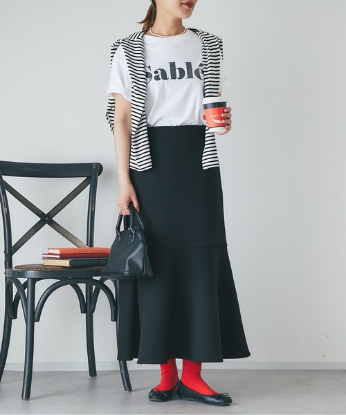 un dix cors（アンディコール）の「Sable箔プリントTee（Tシャツ/カットソー・レディース・ホワイト/ブラック・FREE）」の9枚目の写真