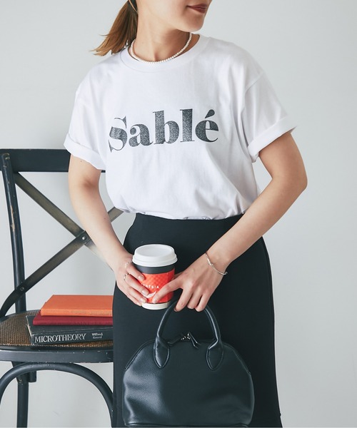 un dix cors（アンディコール）の「Sable箔プリントTee（Tシャツ/カットソー・レディース・ホワイト/ブラック・FREE）」の14枚目の写真