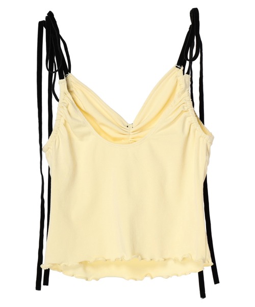 DURAS（デュラス）の「Velour ribbon cammy（キャミソール・レディース・イエロー/ブラック・FREE）」の8枚目の写真