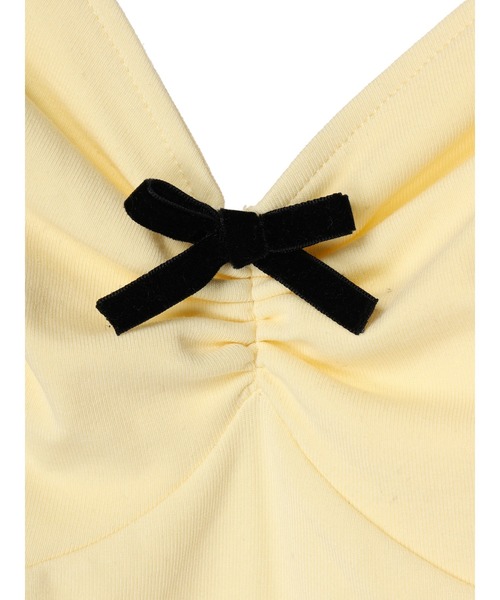 DURAS（デュラス）の「Velour ribbon cammy（キャミソール・レディース・イエロー/ブラック・FREE）」の9枚目の写真