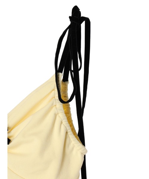 DURAS（デュラス）の「Velour ribbon cammy（キャミソール・レディース・イエロー/ブラック・FREE）」の10枚目の写真