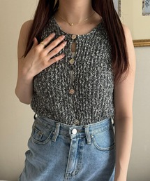 JUNOAH | 前後2WAYバックオープンニットタンク(タンクトップ)