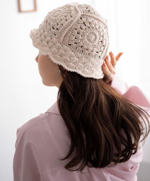 WEGO（ウィゴー）の「WEGO/クロシェニットハット（ハット・レディース・その他1/ブラック/オフホワイト・FREE）」の12枚目の写真